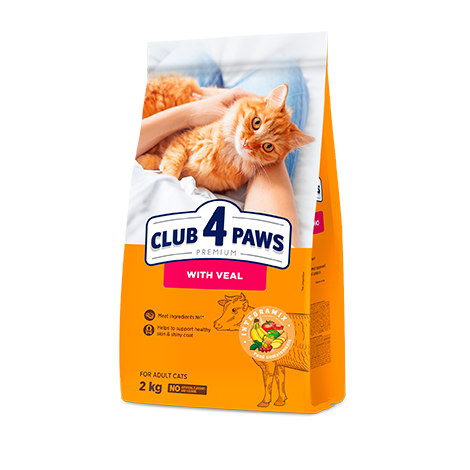 CLUB 4 PAWS PREMIUM "VASIKALIHAGA". TÄISSÖÖT LEMMIKLOOMATOIT TÄISKASVANUD KASSIDELE