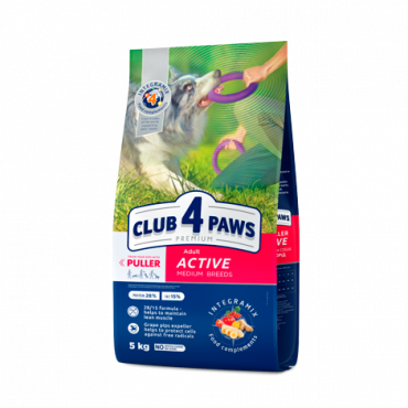 CLUB 4 PAWS Premium "Active". Complete dry pet food for adult active dogs of medium breeds
