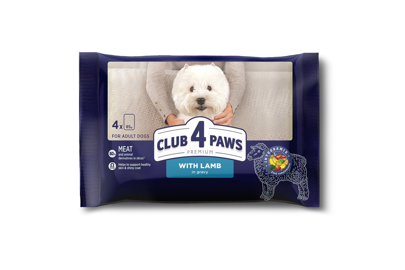 CLUB 4 PAWS PREMIUM "TALLELIHAGA KASTMES". KONSERV TÄISSÖÖT LEMMIKLOOMATOIT TÄISKASVANUD VÄIKESTELE TÕUGUDELE KOERTELE х4