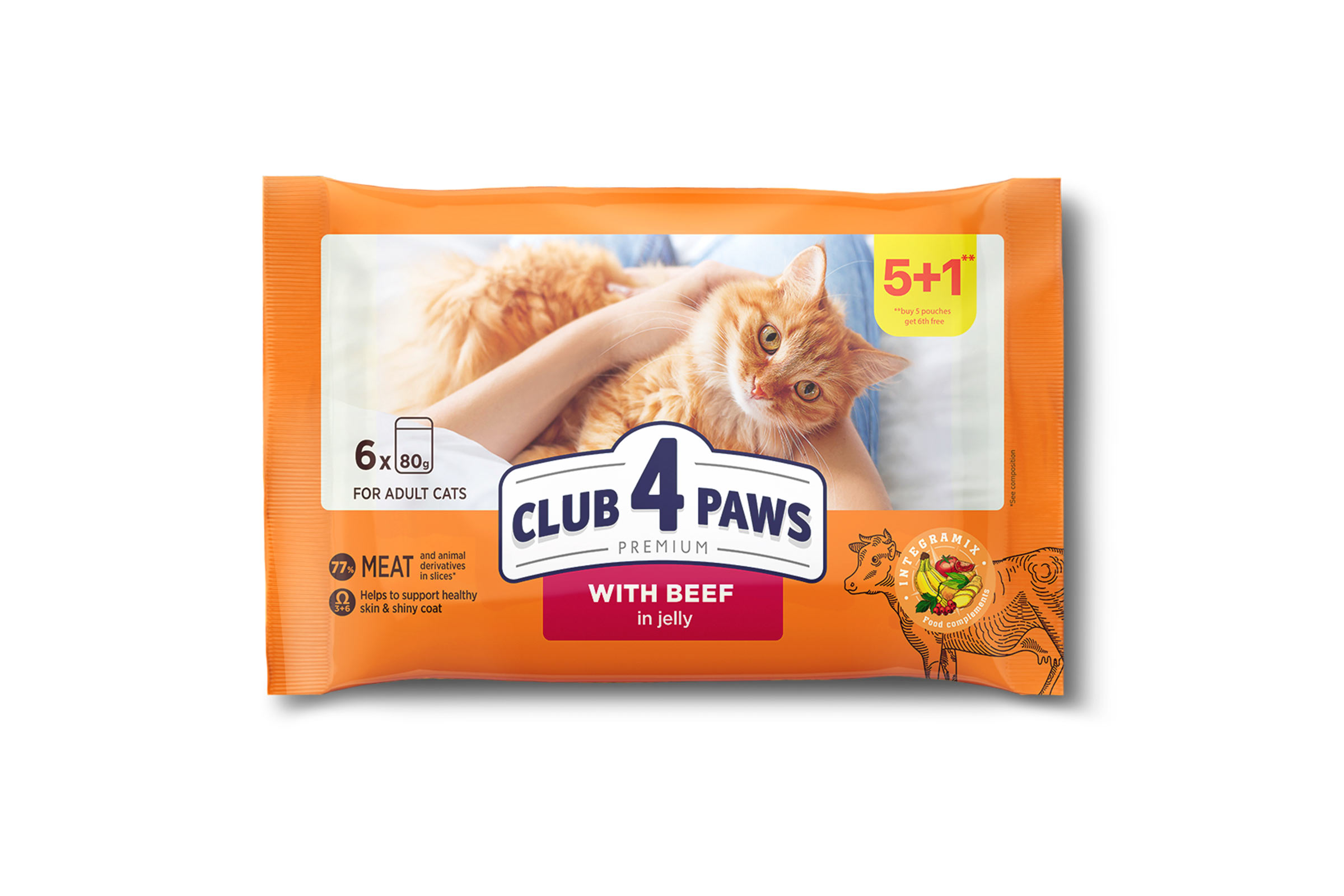 CLUB 4 PAWS PREMIUM "VEISELIHAGA ŽELEES". TÄISSÖÖT KONSERVTOIT TÄISKASVANUD KASSIDELE х6